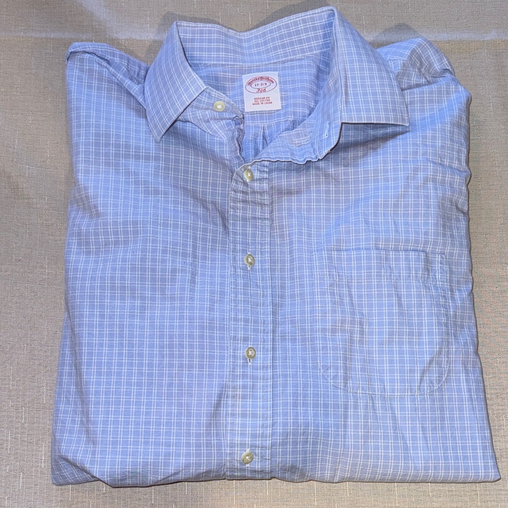 Brooks Brothers Light Blue Plaid Shirt